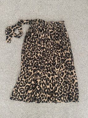 Cheetah print midi skirt
